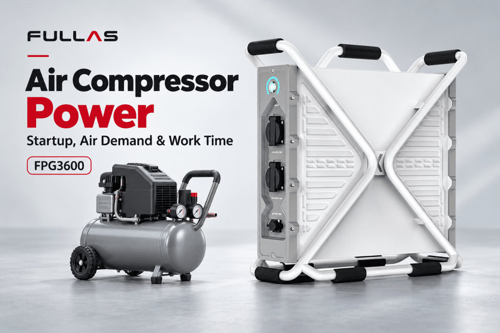 Een elektriciteitscentrale die een luchtcompressor kan aandrijven